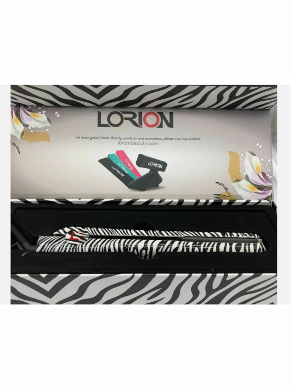 Lorion Salon Grade 1.25" Ceramic Flat Iron in Zebra